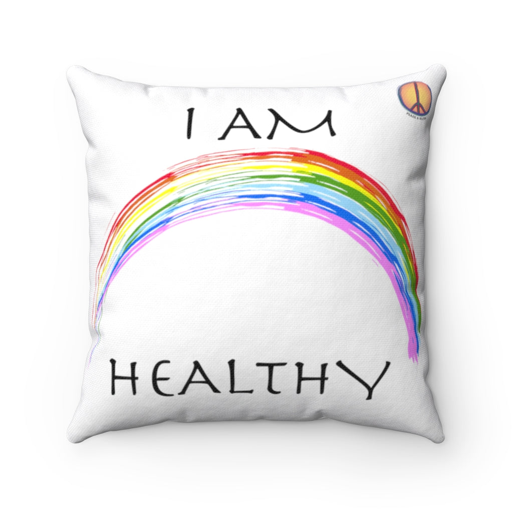 Rainbow Affirmation Collection - Pillow I am Wealthy and Healthy